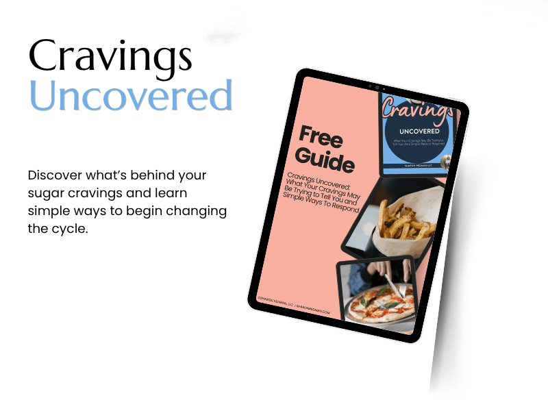 Free guide cover: Cravings Uncovered. Learn what's behind your sugar cravings and simple ways to respond